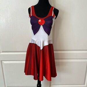 RARE LIVING DEAD SAILOR MARS 3D PRINTED SKATER DRESS ANIME COSPLAY MOON